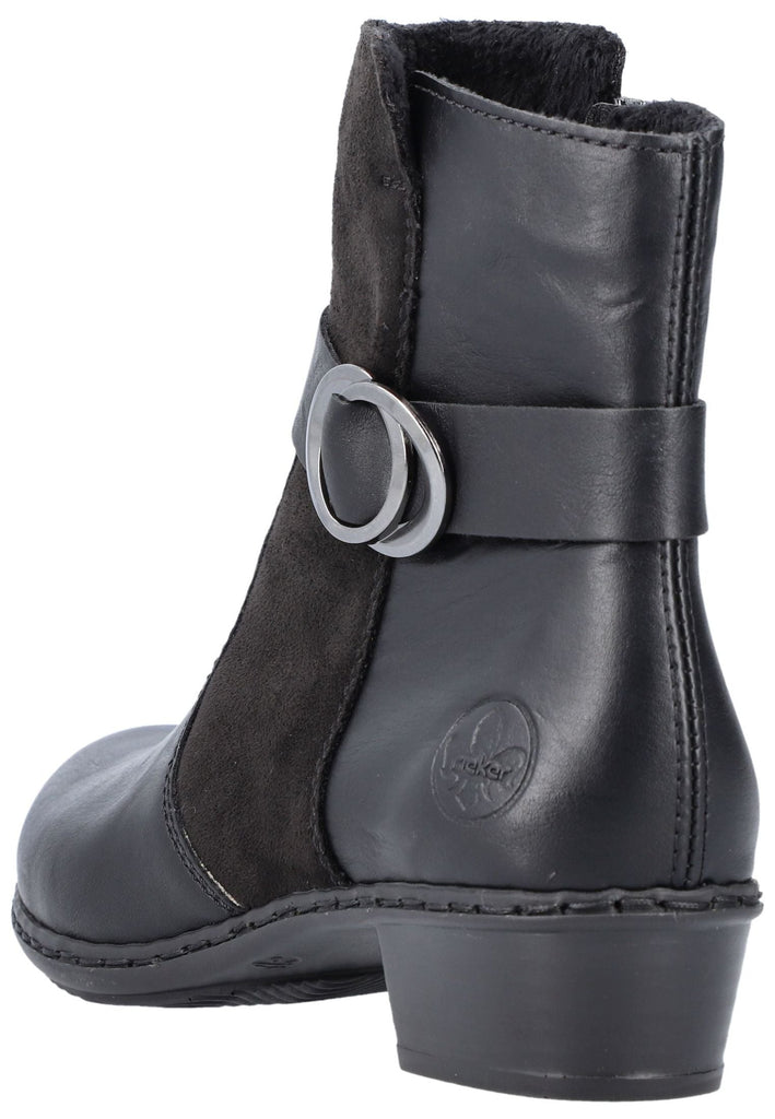 Rieker Stiefelette Lederimitat Schwarz