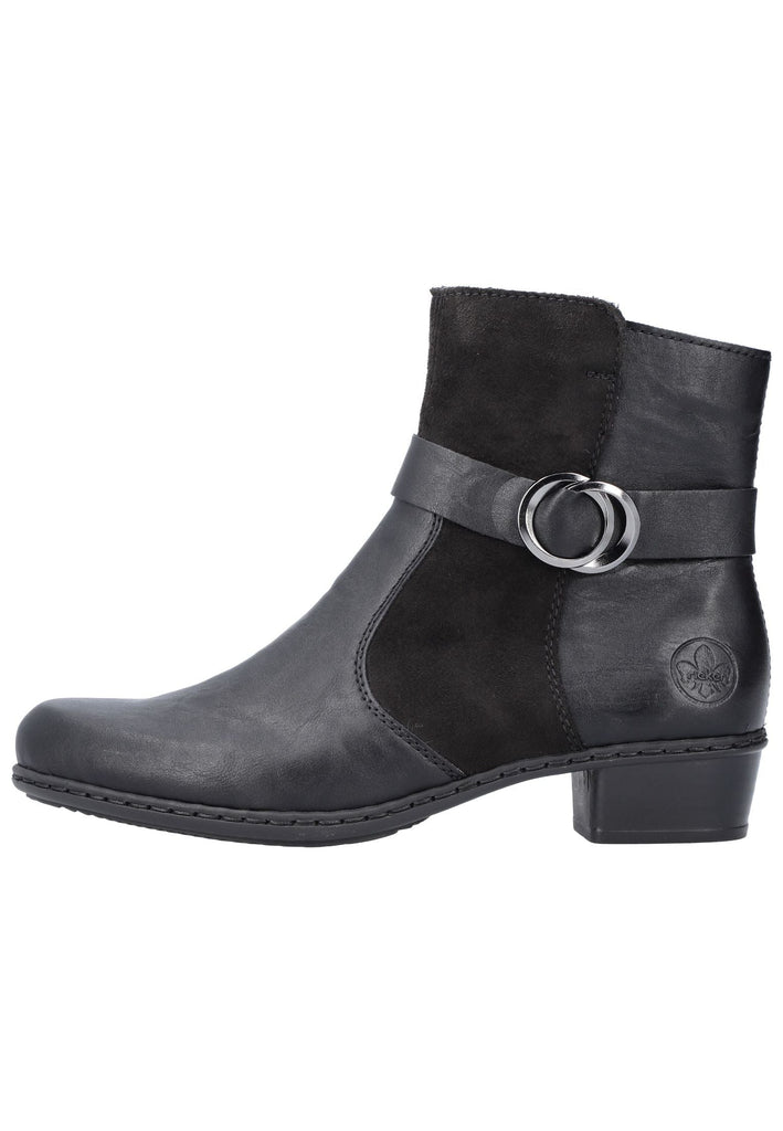 Rieker Stiefelette Lederimitat Schwarz