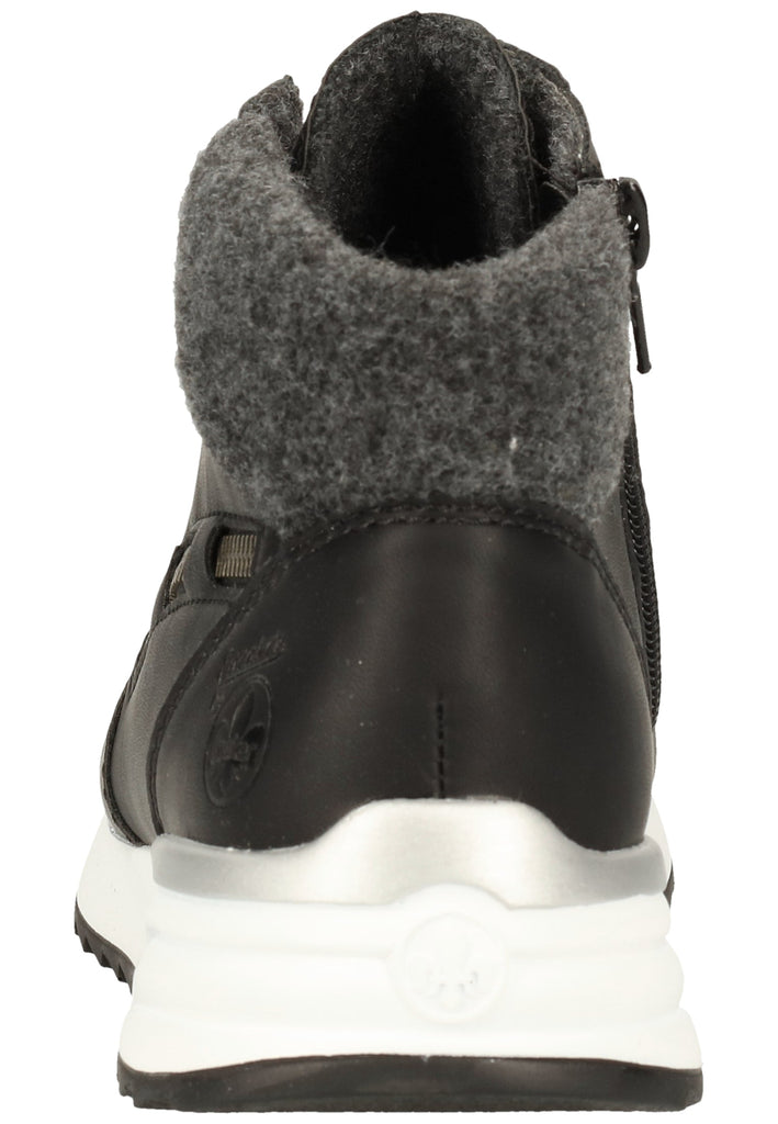Rieker Stiefelette Lederimitat Schwarz/Anthrazit