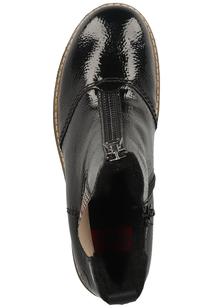Rieker Stiefelette Lederimitat Schwarz/Beige Warmfutter