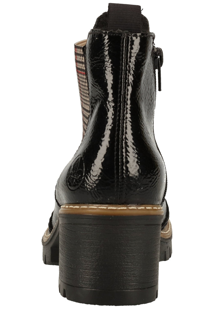 Rieker Stiefelette Lederimitat Schwarz/Beige Warmfutter