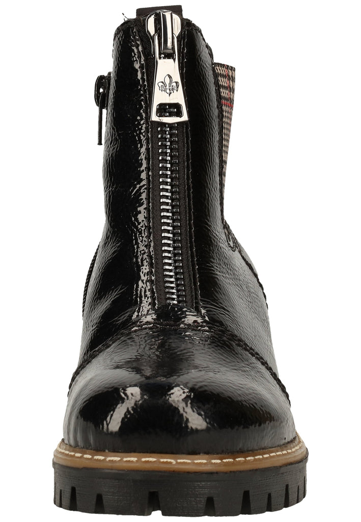 Rieker Stiefelette Lederimitat Schwarz/Beige Warmfutter