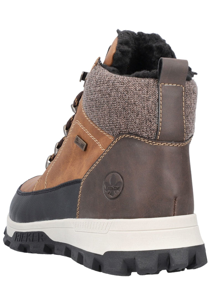 Rieker Stiefelette Lederimitat Schwarz/Braun