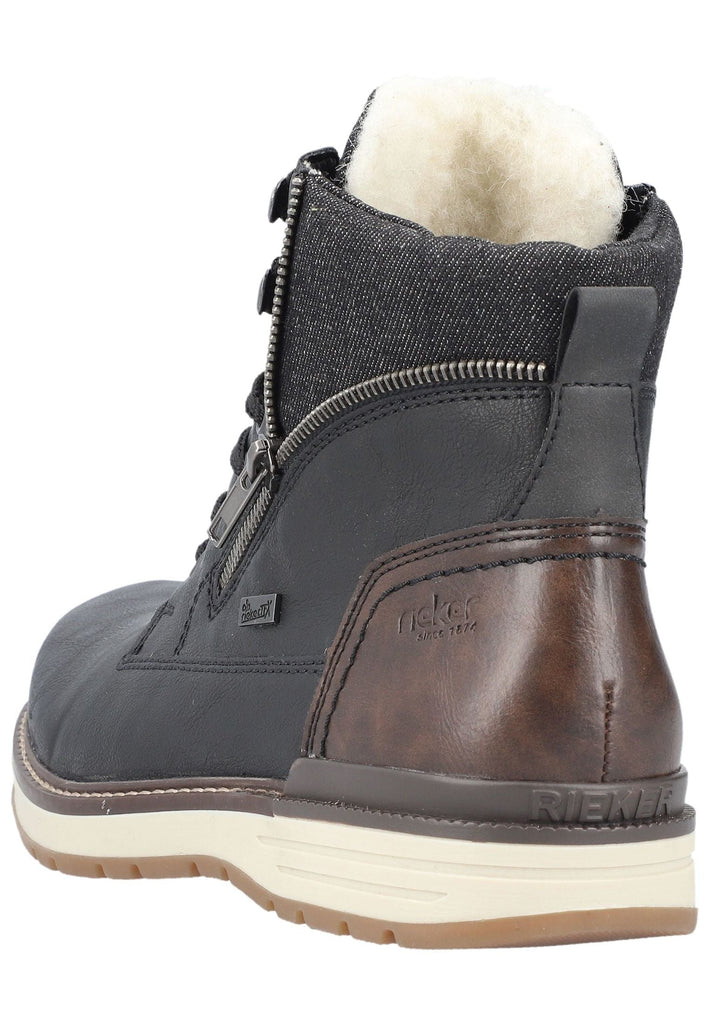 Rieker Stiefelette Lederimitat Schwarz/Braun
