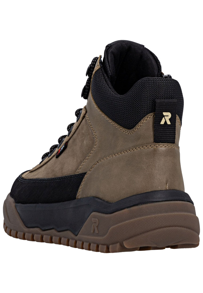 Rieker Stiefelette Lederimitat Schwarz/Braun Warmfutter