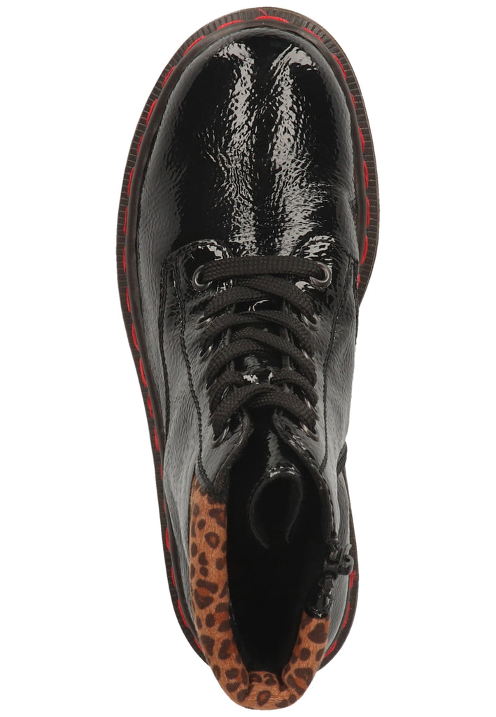 Rieker Stiefelette Lederimitat Schwarz Lack