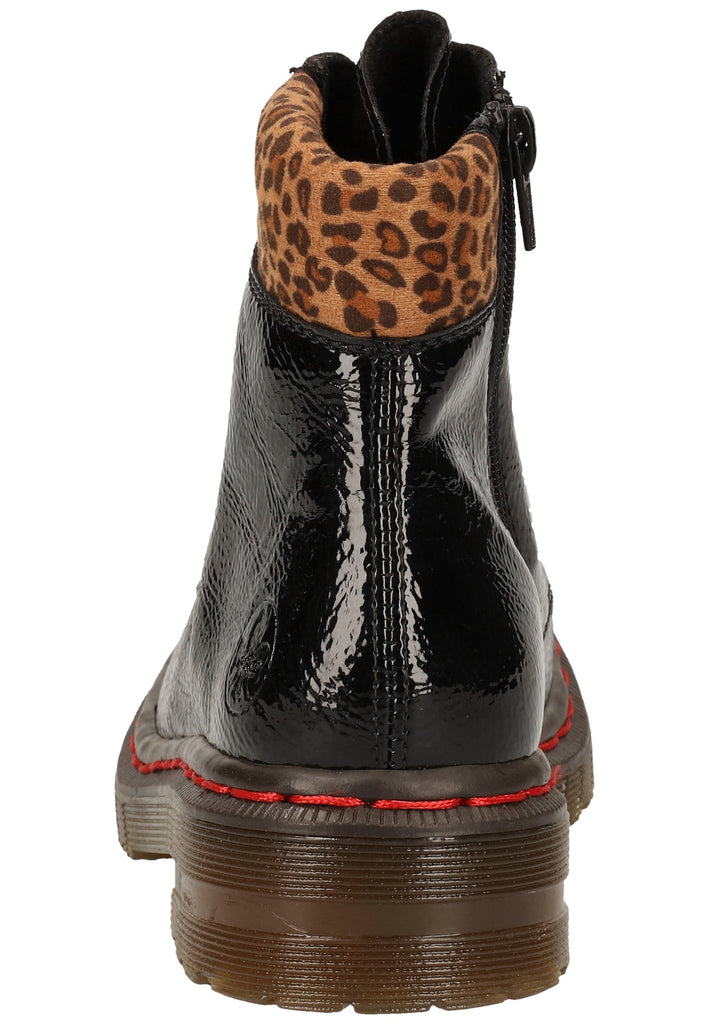 Rieker Stiefelette Lederimitat Schwarz Lack
