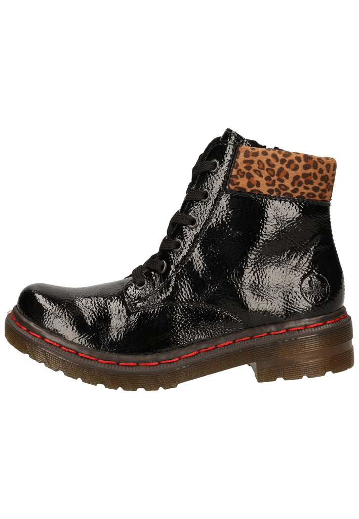 Rieker Stiefelette Lederimitat Schwarz Lack