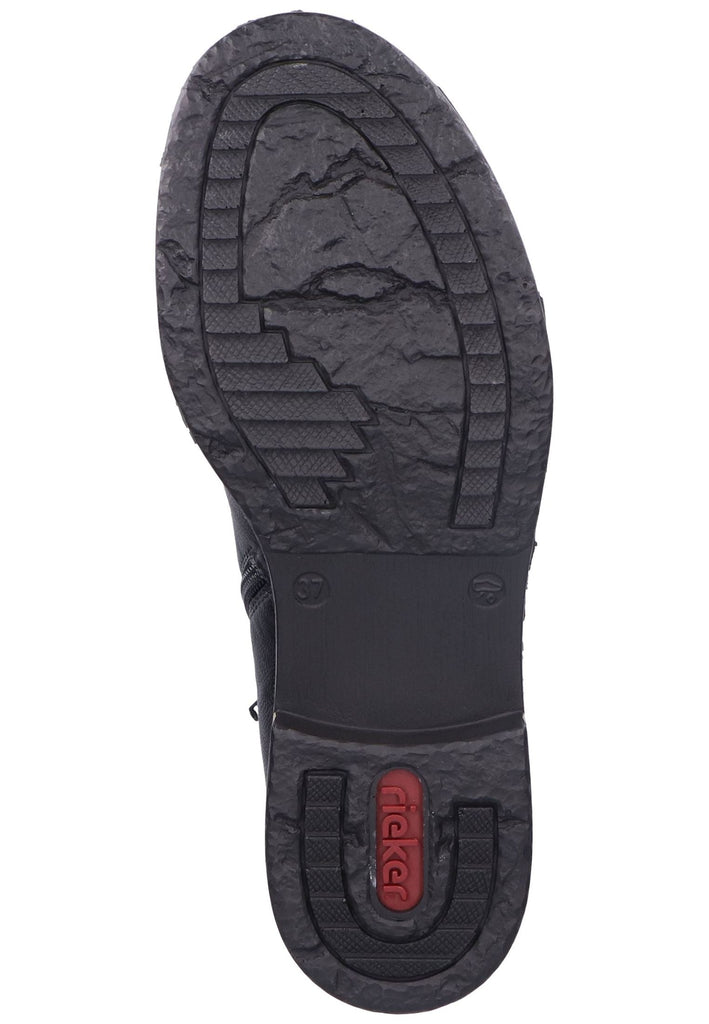 Rieker Stiefelette Lederimitat Schwarz/Schwarz