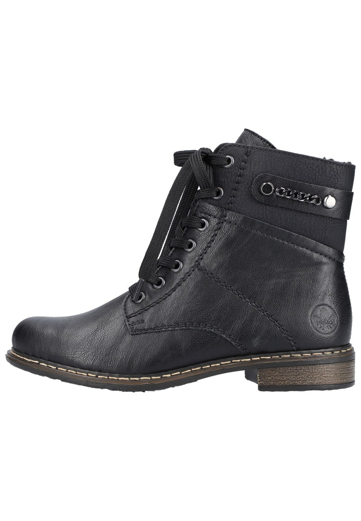 Rieker Stiefelette Lederimitat Schwarz/Schwarz