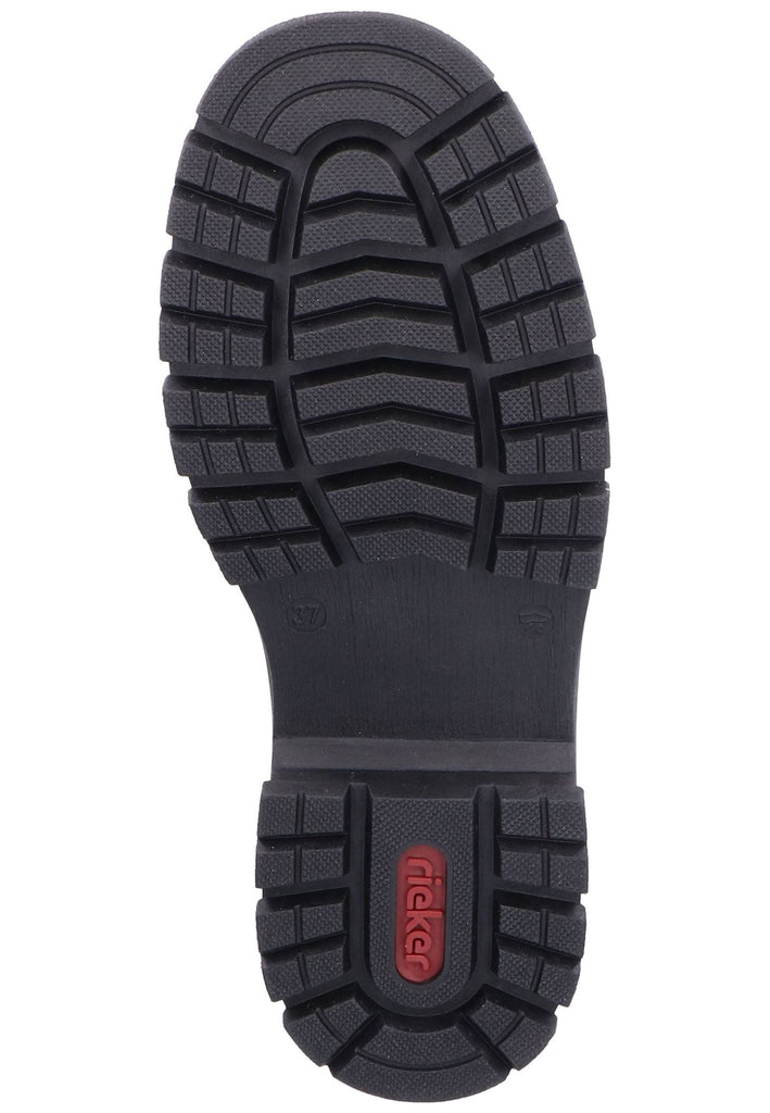 Rieker Stiefelette Lederimitat Schwarz/Schwarz