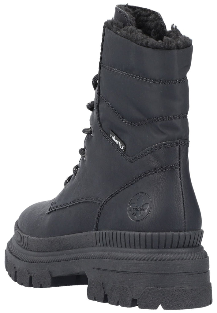 Rieker Stiefelette Lederimitat Schwarz/Schwarz