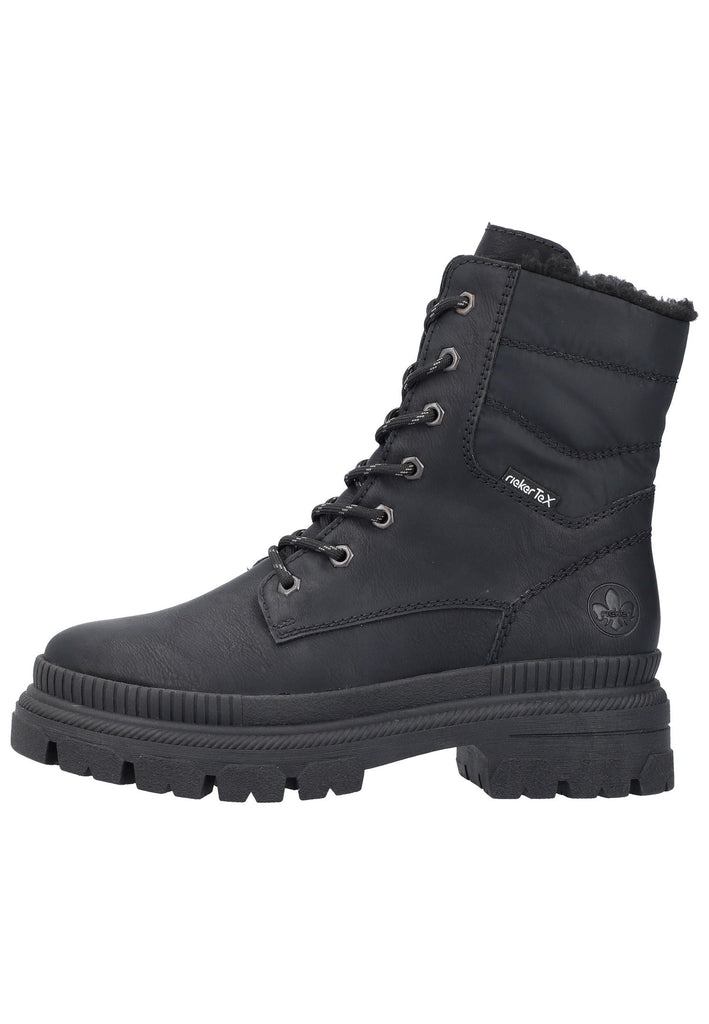 Rieker Stiefelette Lederimitat Schwarz/Schwarz