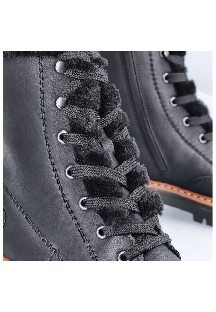 Rieker Stiefelette Lederimitat Schwarz Warmfutter
