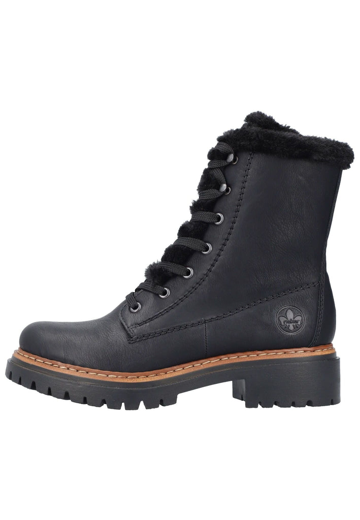 Rieker Stiefelette Lederimitat Schwarz Warmfutter