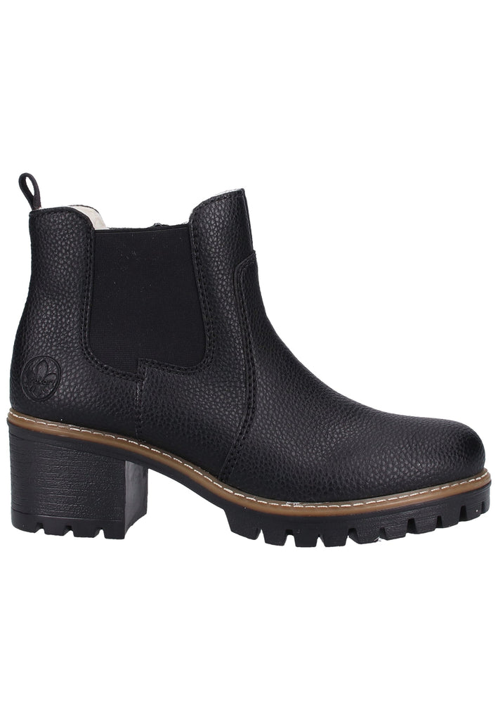 Rieker Stiefelette Lederimitat Schwarz Warmfutter