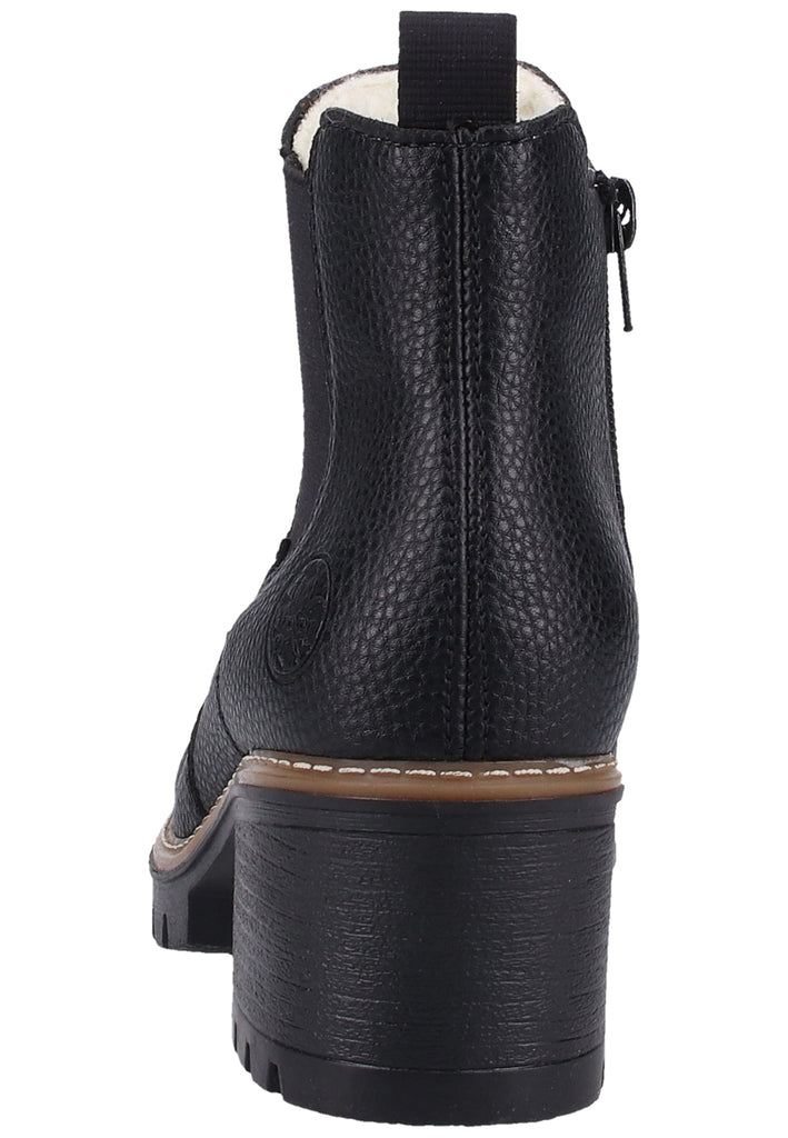 Rieker Stiefelette Lederimitat Schwarz Warmfutter