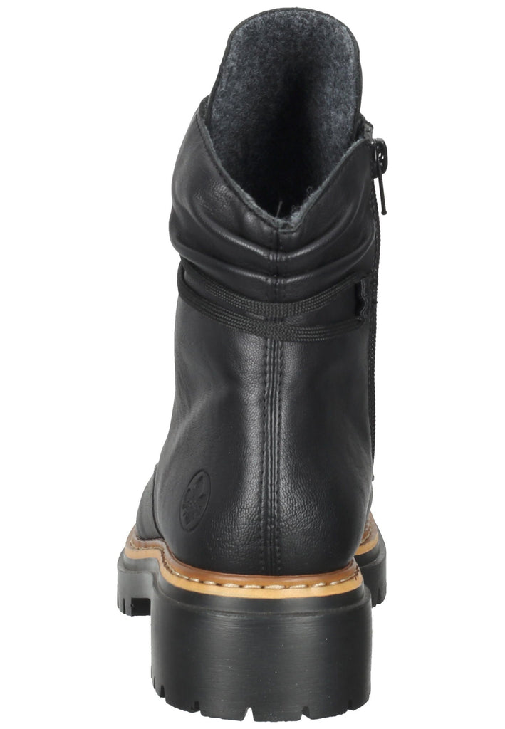 Rieker Stiefelette Lederimitat Schwarz Warmfutter