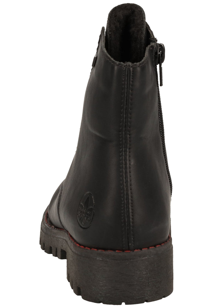 Rieker Stiefelette Lederimitat Schwarz Warmfutter