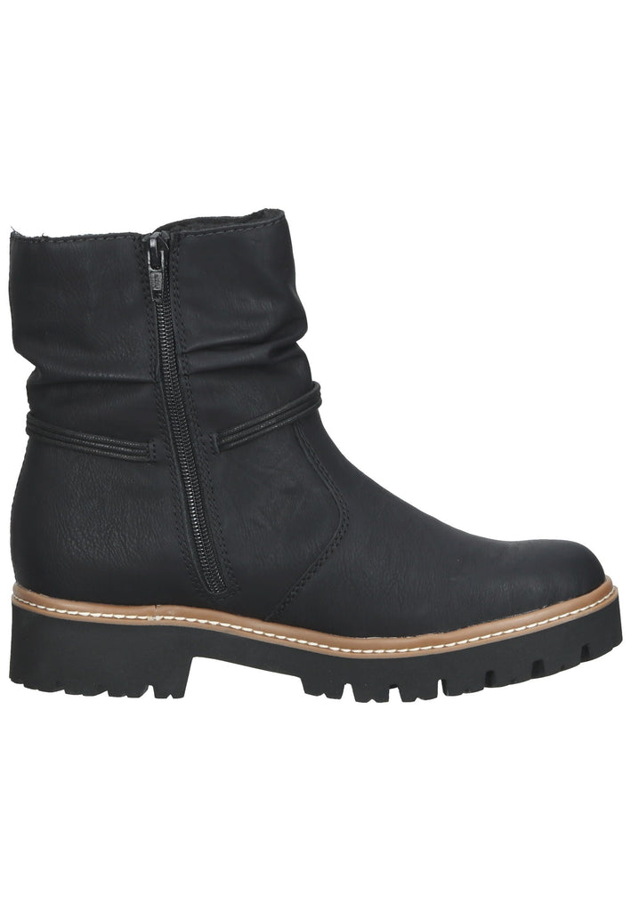 Rieker Stiefelette Lederimitat Schwarz Warmfutter
