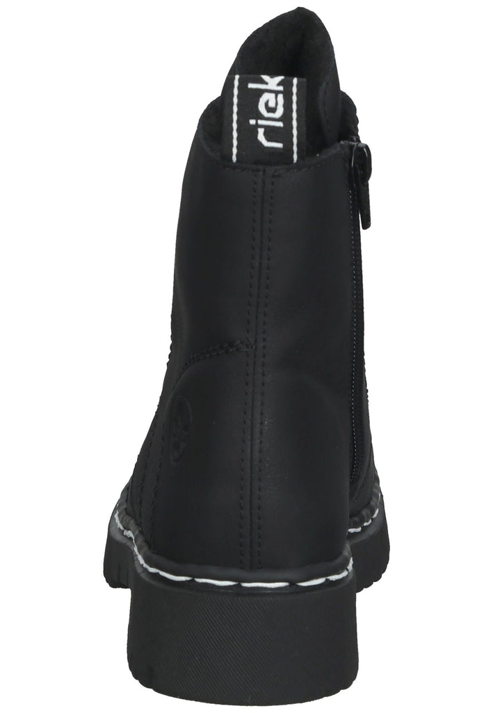 Rieker Stiefelette Lederimitat Schwarz Warmfutter