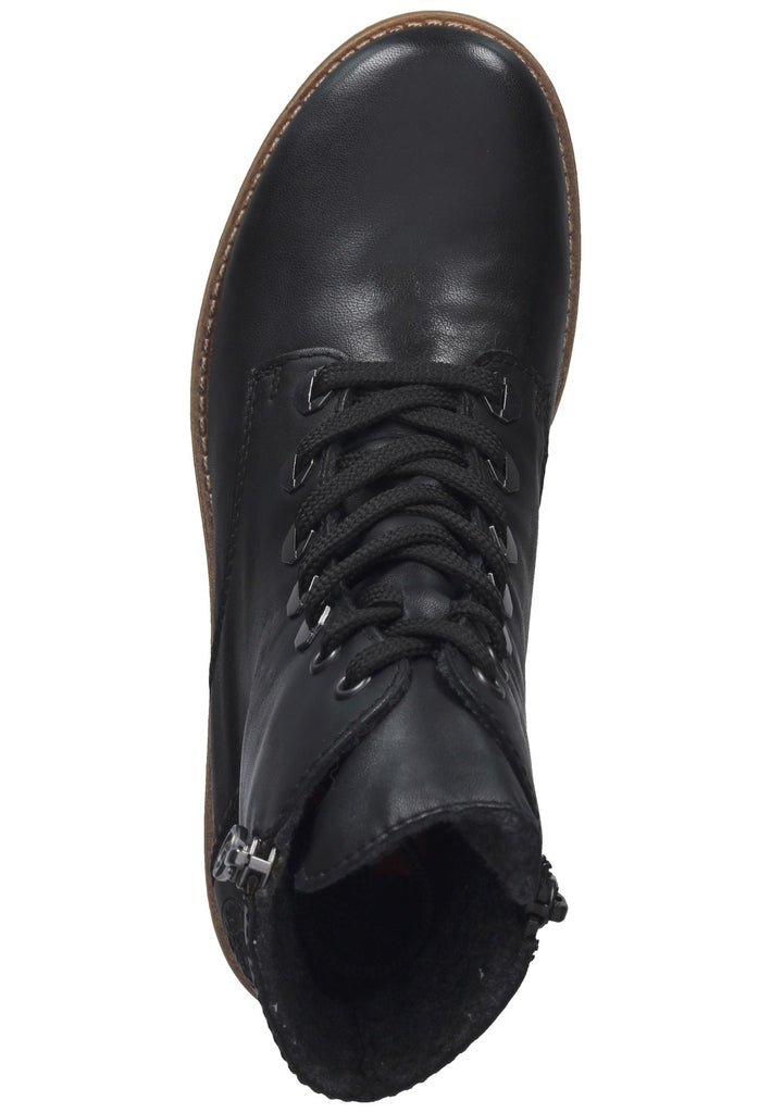 Rieker Stiefelette Lederimitat Schwarz Warmfutter
