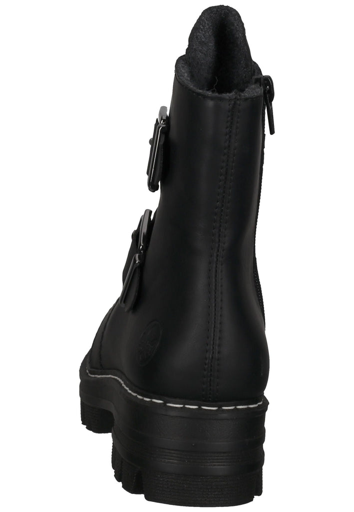 Rieker Stiefelette Lederimitat Schwarz Warmfutter