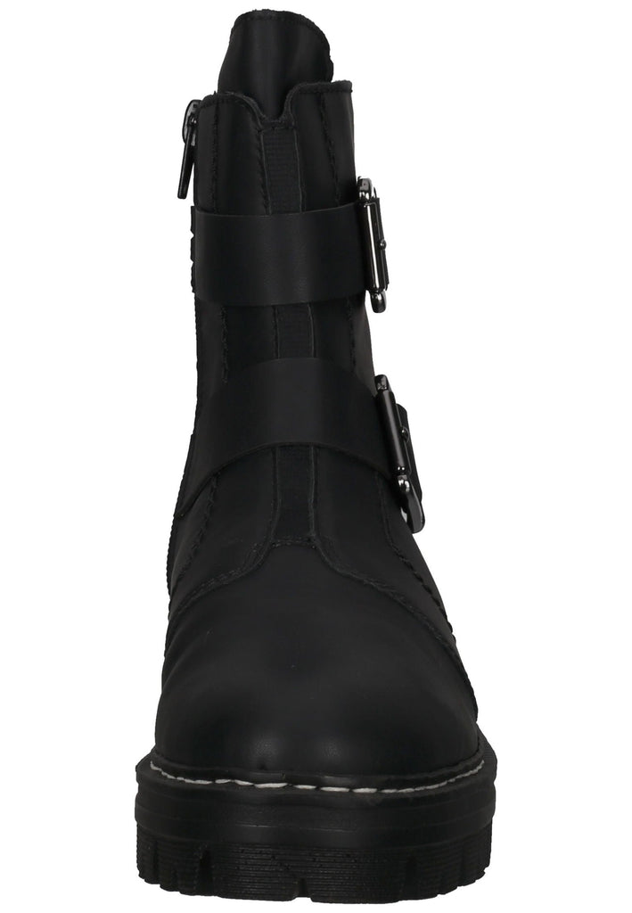 Rieker Stiefelette Lederimitat Schwarz Warmfutter