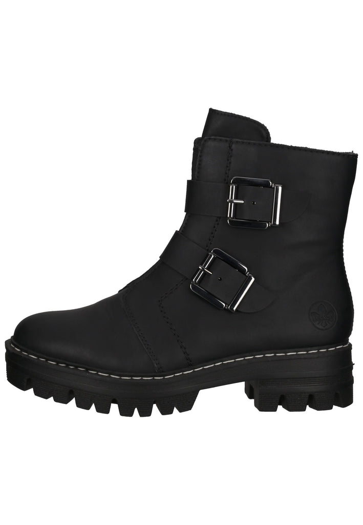 Rieker Stiefelette Lederimitat Schwarz Warmfutter