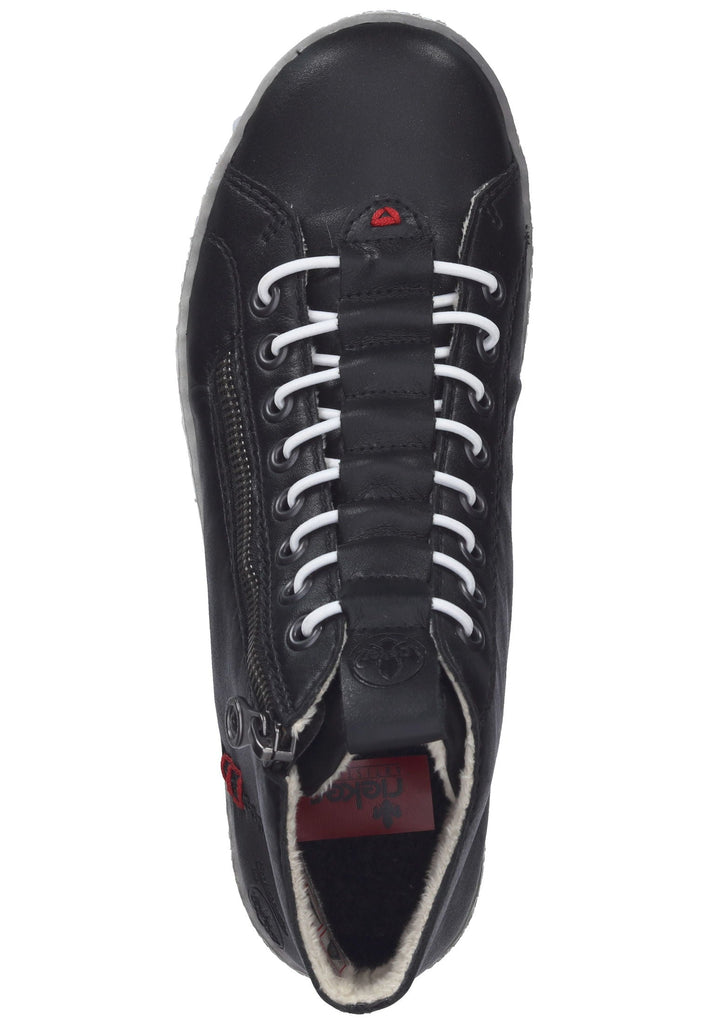 Rieker Stiefelette Lederimitat Schwarz Warmfutter