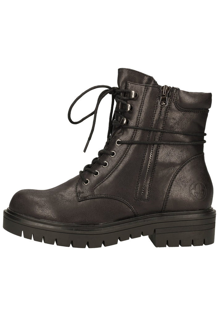 Rieker Stiefelette Lederimitat Schwarz Warmfutter