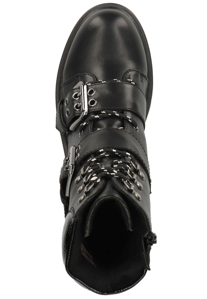 Rieker Stiefelette Lederimitat Schwarz Warmfutter