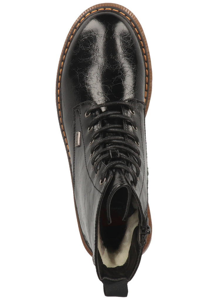 Rieker Stiefelette Lederimitat Schwarz Warmfutter