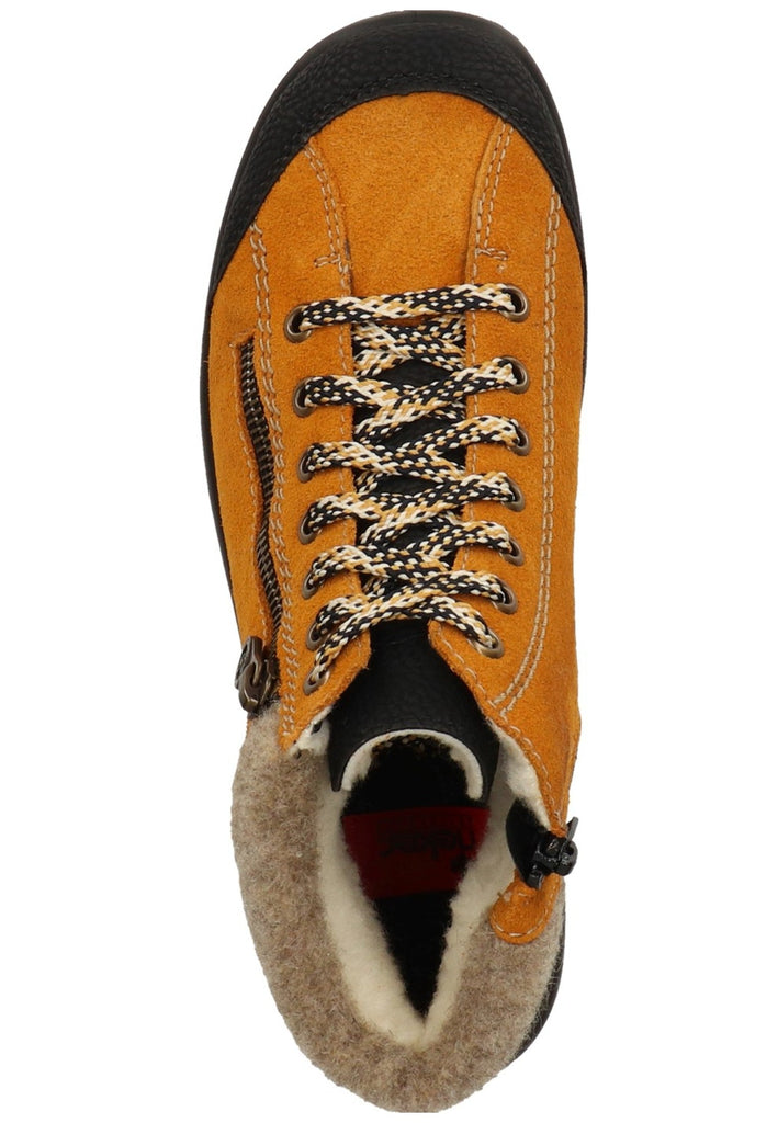 Rieker Stiefelette Lederimitat Schwarz Warmfutter