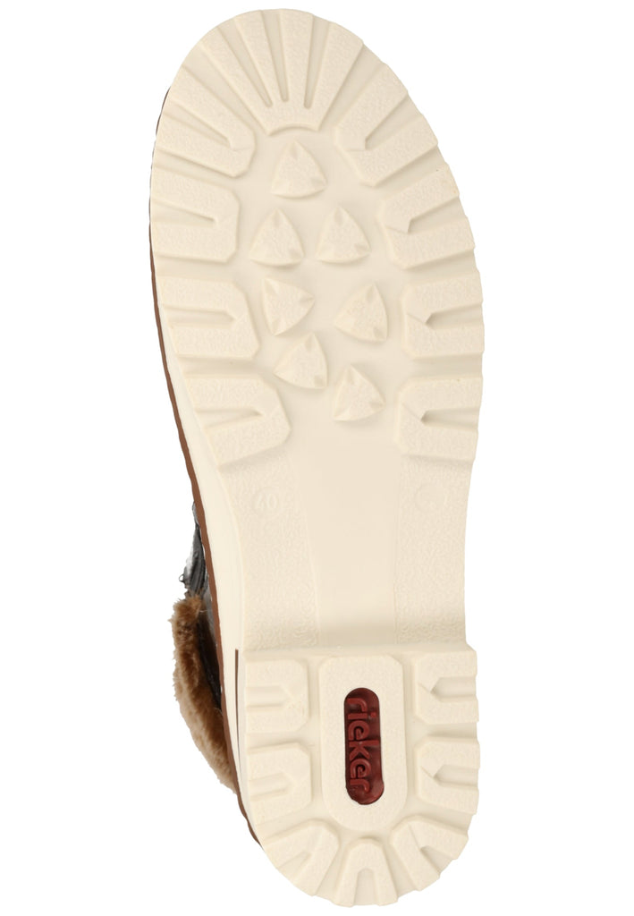 Rieker Stiefelette Lederimitat Schwarz Warmfutter