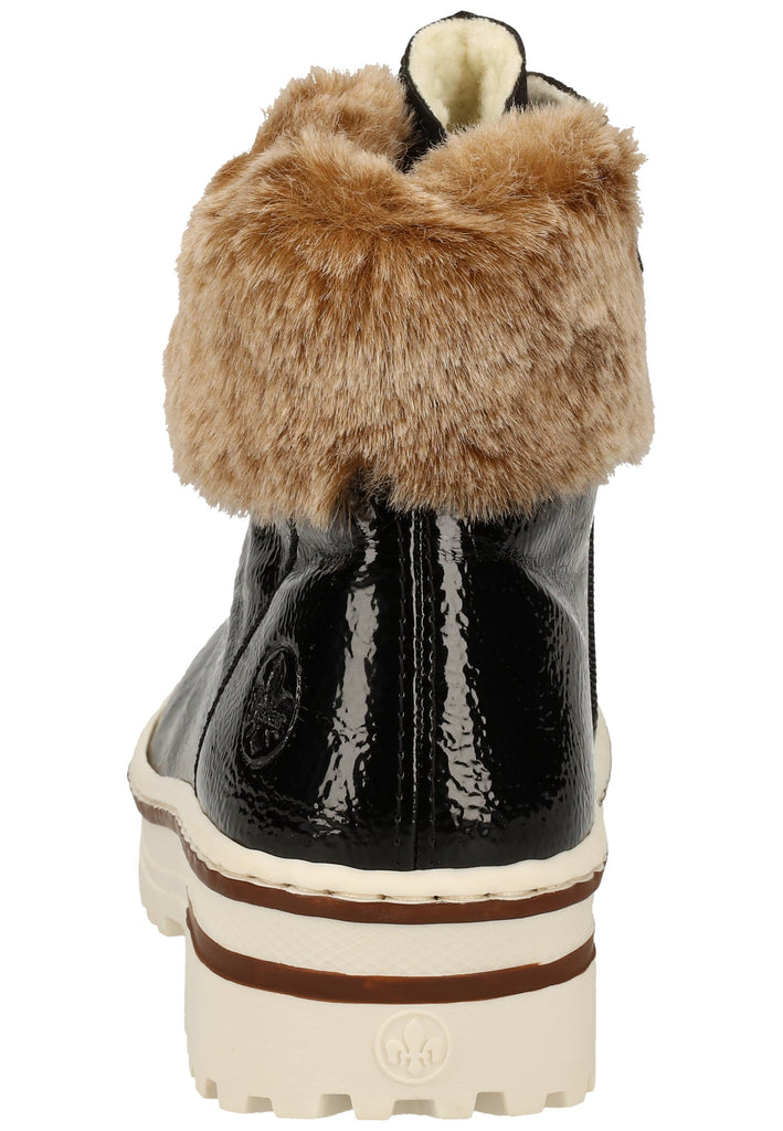 Rieker Stiefelette Lederimitat Schwarz Warmfutter