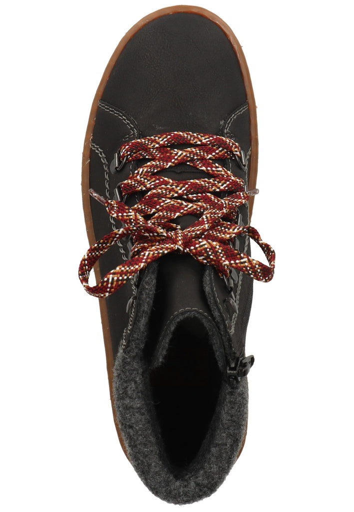 Rieker Stiefelette Lederimitat Schwarz Warmfutter