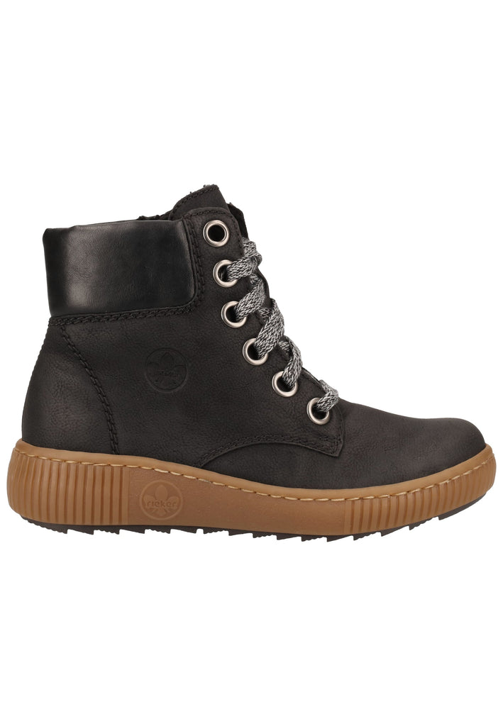 Rieker Stiefelette Lederimitat Schwarz Warmfutter