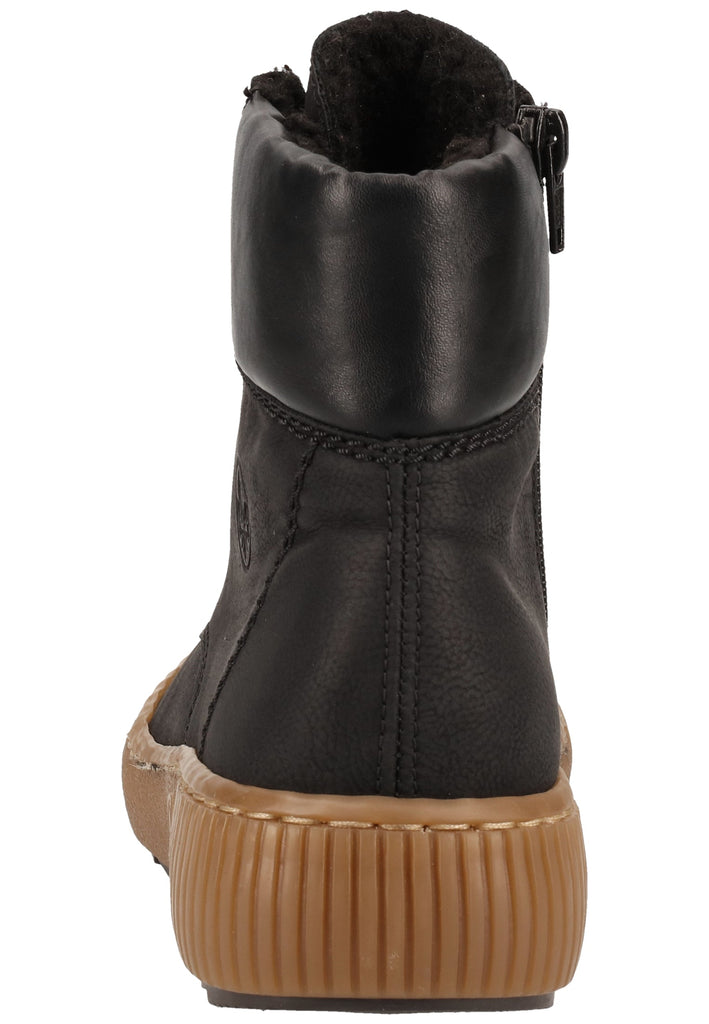 Rieker Stiefelette Lederimitat Schwarz Warmfutter