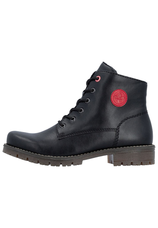 Rieker Stiefelette Lederimitat Schwarz Warmfutter