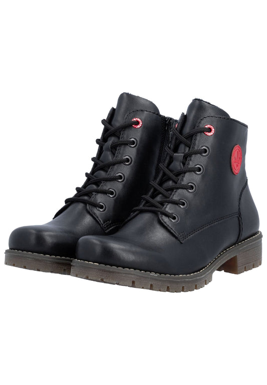 Rieker Stiefelette Lederimitat Schwarz Warmfutter
