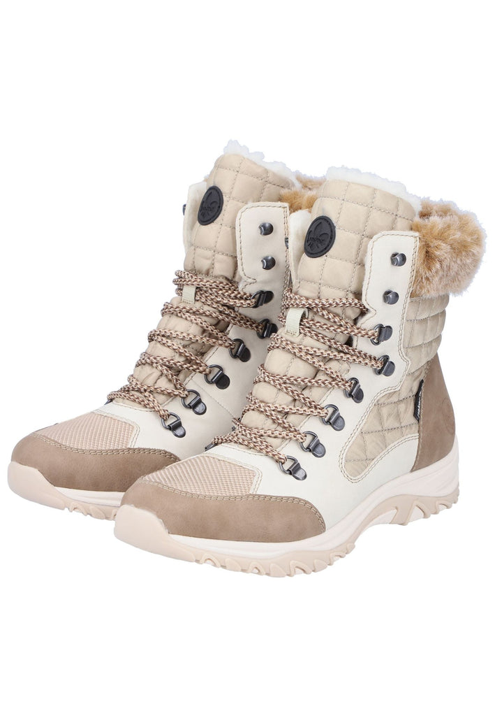 Rieker Stiefelette Lederimitat/Textil Beige/Braun