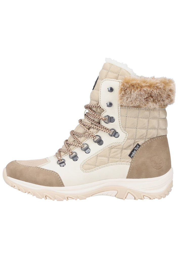 Rieker Stiefelette Lederimitat/Textil Beige/Braun
