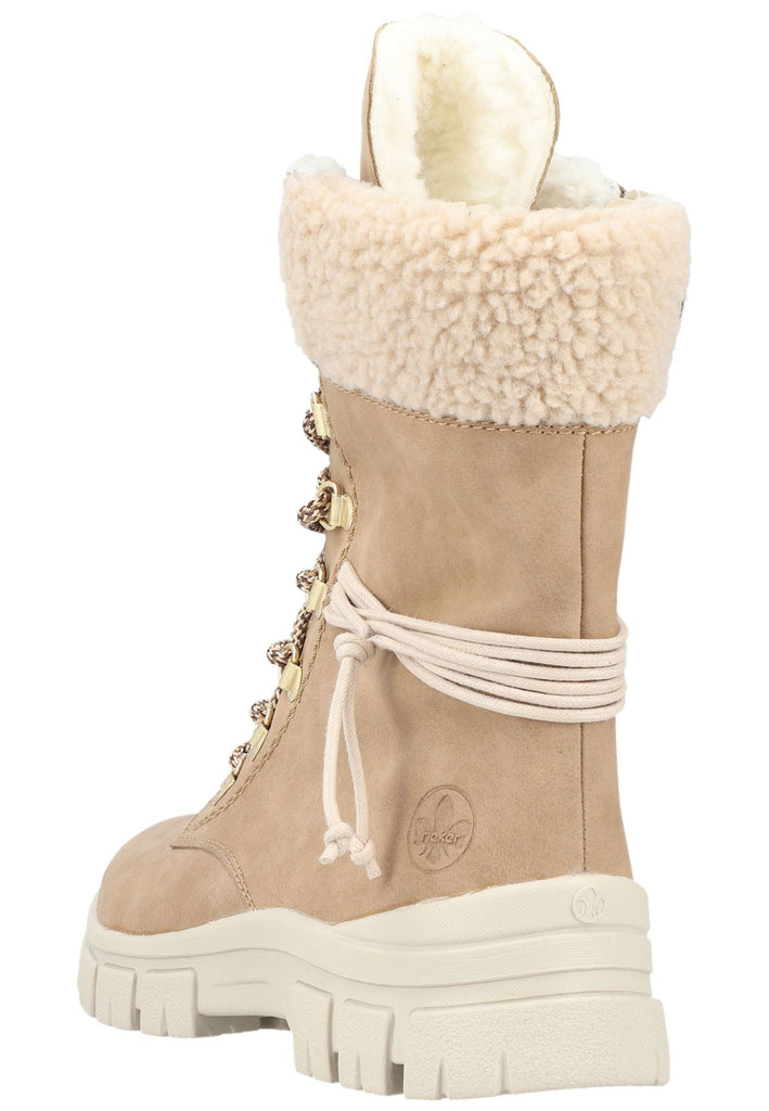 Rieker Stiefelette Lederimitat/Textil Braun/Beige