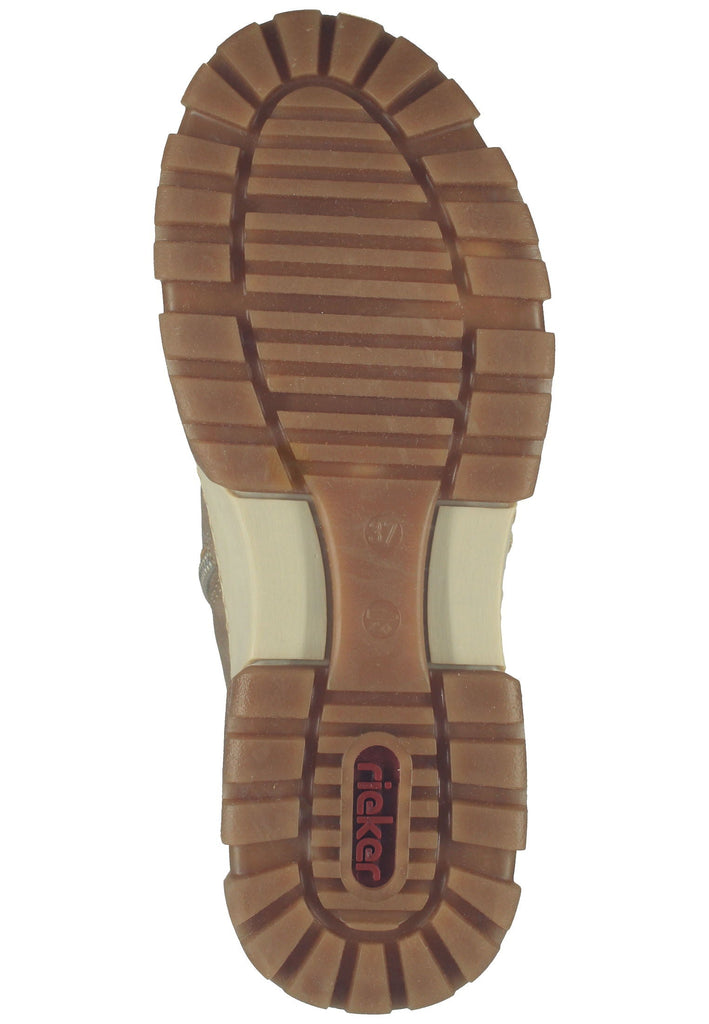 Rieker Stiefelette Lederimitat/Textil Braun/Beige