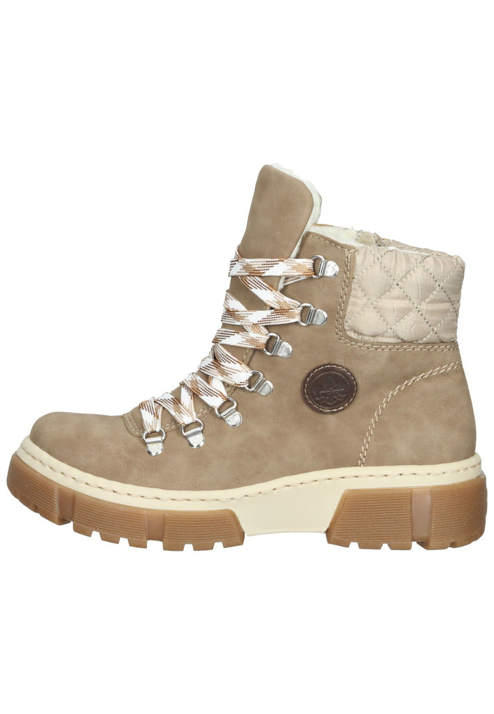 Rieker Stiefelette Lederimitat/Textil Braun/Beige