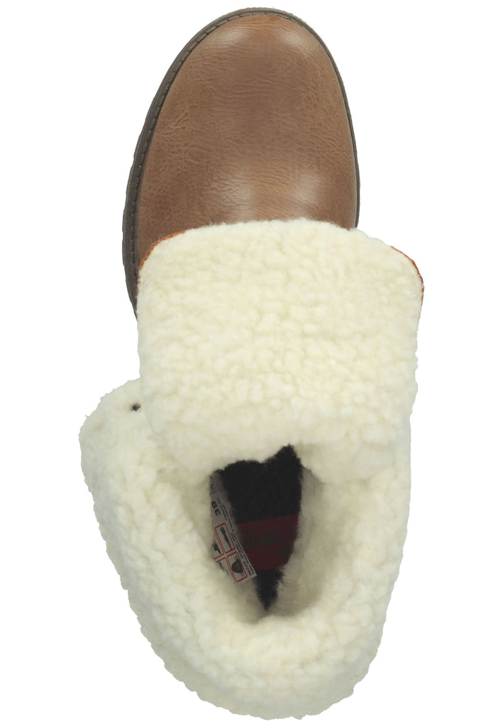 Rieker Stiefelette Lederimitat/Textil Braun/Beige Warmfutter