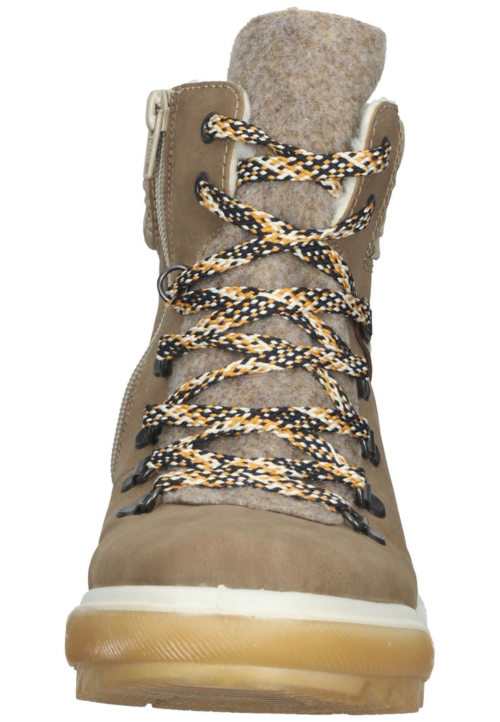 Rieker Stiefelette Lederimitat/Textil Braun/Beige Warmfutter