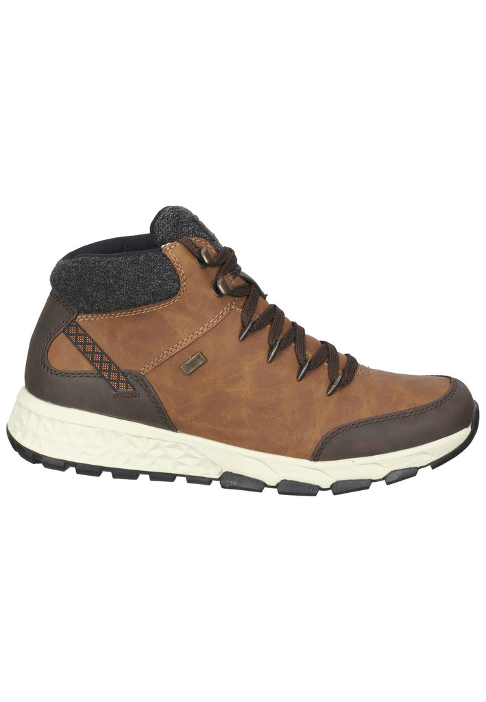 Rieker Stiefelette Lederimitat/Textil Braun/Grau