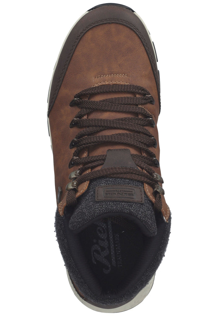 Rieker Stiefelette Lederimitat/Textil Braun/Grau